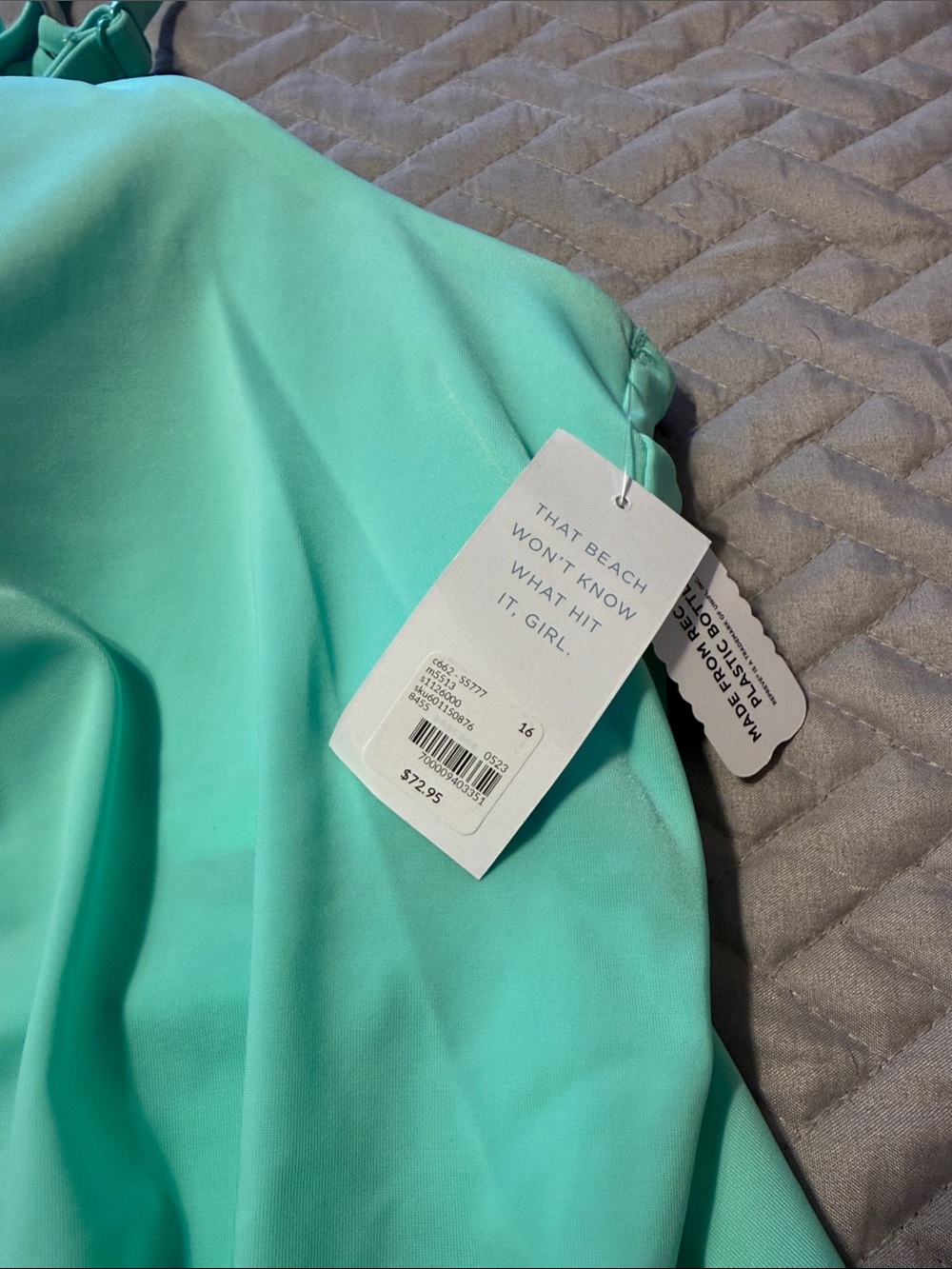 Adjustable Halter One-Piece Swimsuit in Mint Green - Picture 2 of 4